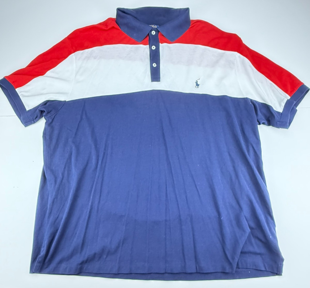 Polo Ralph Lauren Big & Tall 3XB Colorblock Polo Shirt Men's Spellout Collar